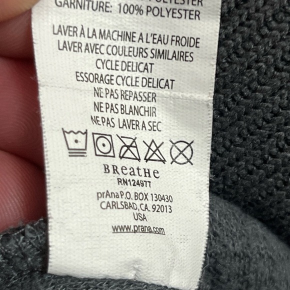 Women’s PrAna Gray Black Tobi Ribbed  Zip Front Knit Sweater Jacket Size Medium - Picture 8 of 12